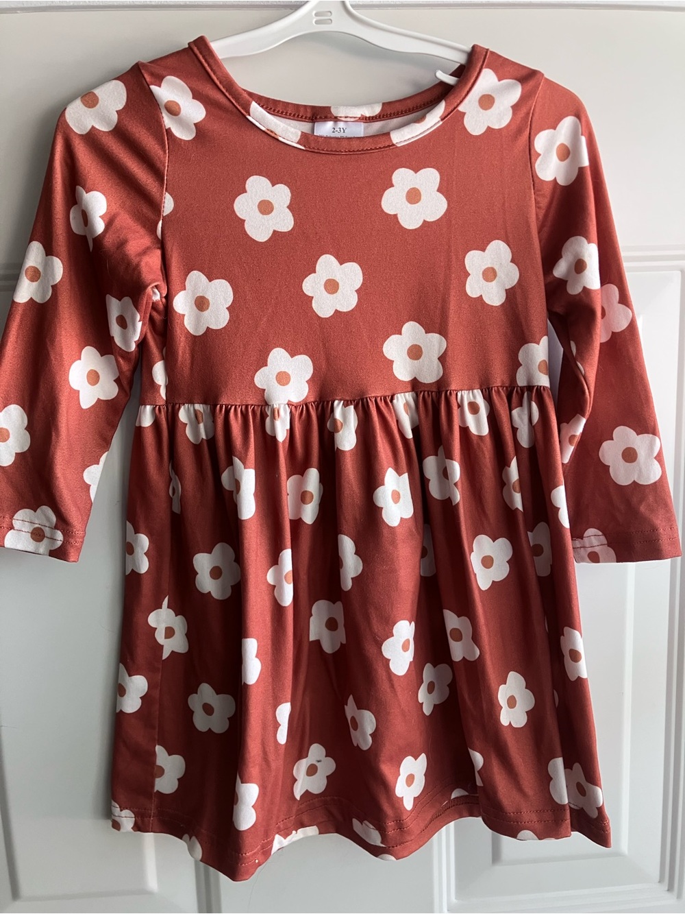 Fall flowers rust burnt orange dress 2T 3T